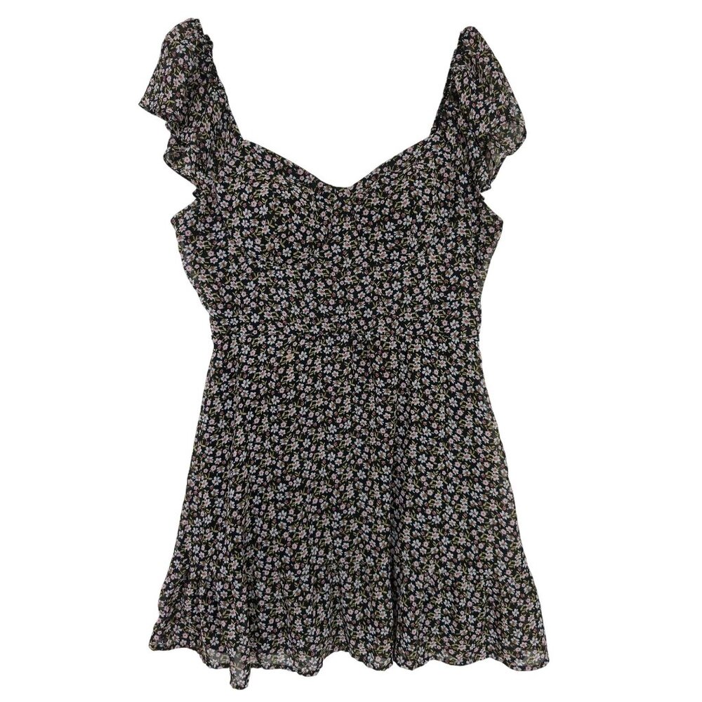 Lily Rose Babydoll Dress Junior XXL Black Ditsy Floral Whimsigoth Fairy Romantic